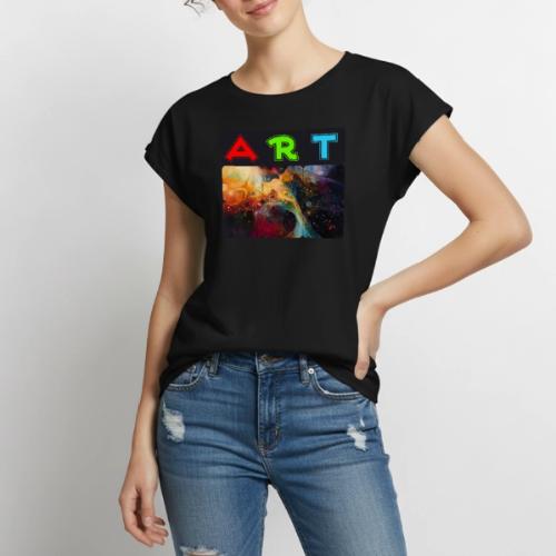 Waves of Art - Women's Premium Roll Up Sleeve T-Shirt