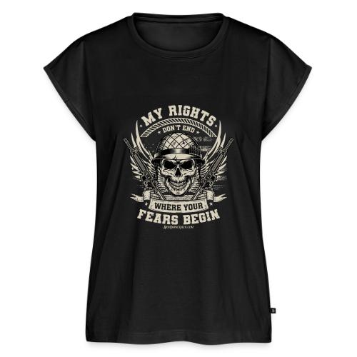 My Rights Don't End Where Your Fears Begin - Women's Premium Roll Up Sleeve T-Shirt