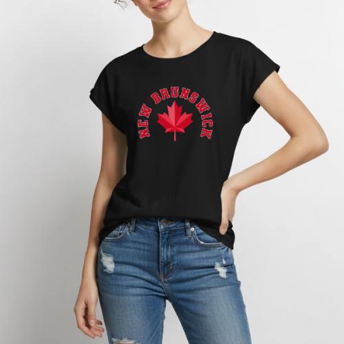 New Brunswick with maple leaf - Women's Premium Roll Up Sleeve T-Shirt