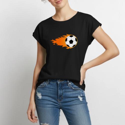 Soccer Ball - Women's Premium Roll Up Sleeve T-Shirt