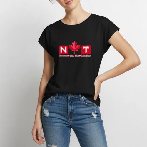 Canada: Northern Identity Emblem - Women's Premium Roll Up Sleeve T-Shirt