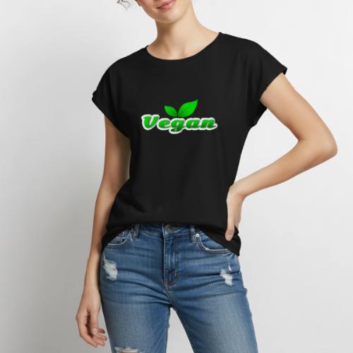 Pure Vegan Leaves - Women's Premium Roll Up Sleeve T-Shirt