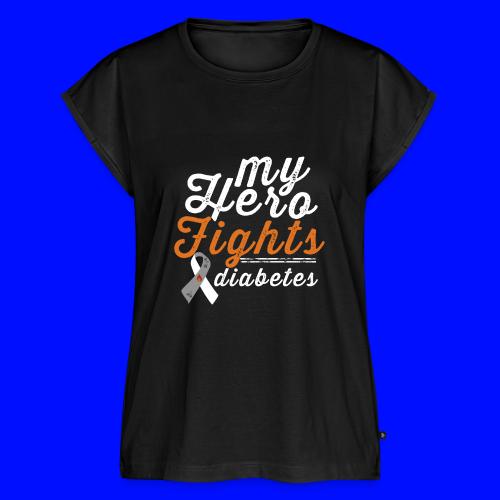 My Hero on Black Final.png - Women's Premium Roll Up Sleeve T-Shirt