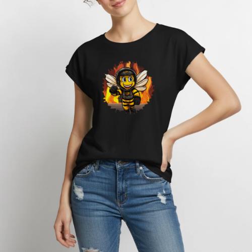 Firefighter Bee - Women's Premium Roll Up Sleeve T-Shirt