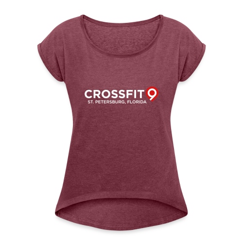 CrossFit9 Classic (White) - Women's Roll Cuff T-Shirt