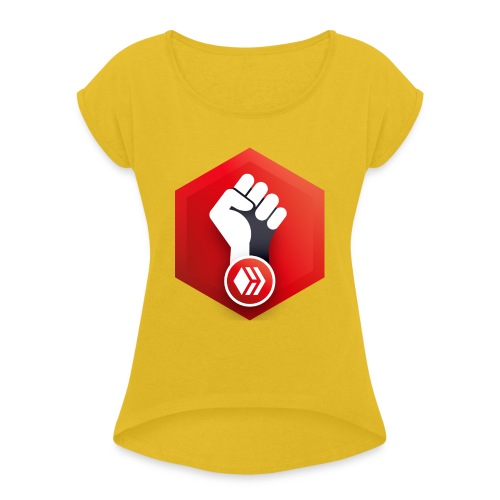 Hive Revolution Logo - Women's Roll Cuff T-Shirt