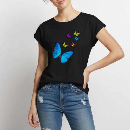 Butterflies - Women's Premium Roll Up Sleeve T-Shirt