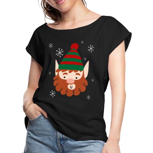Cool Santas Elf - Women's Roll Cuff T-Shirt