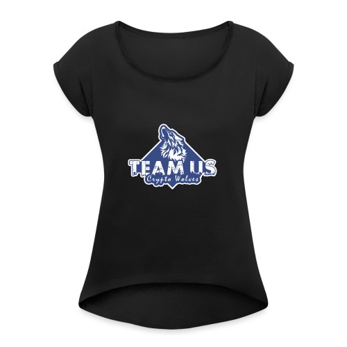 Team Us - Crypto Wolves - Women's Roll Cuff T-Shirt