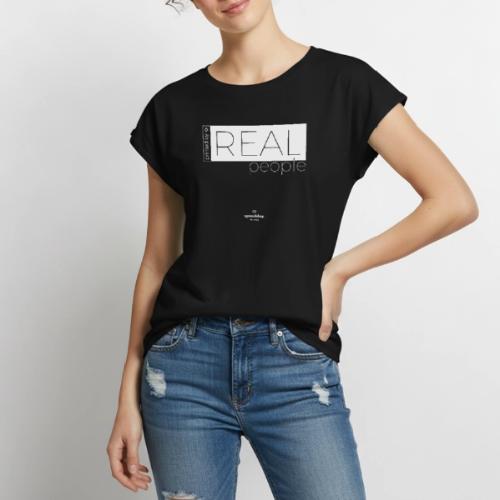 Real in white - Women's Premium Roll Up Sleeve T-Shirt