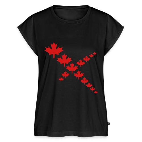 Maple Leafs Cross - Women's Premium Roll Up Sleeve T-Shirt