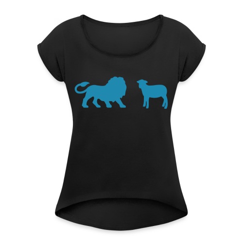 Lion and the Lamb - Women's Roll Cuff T-Shirt