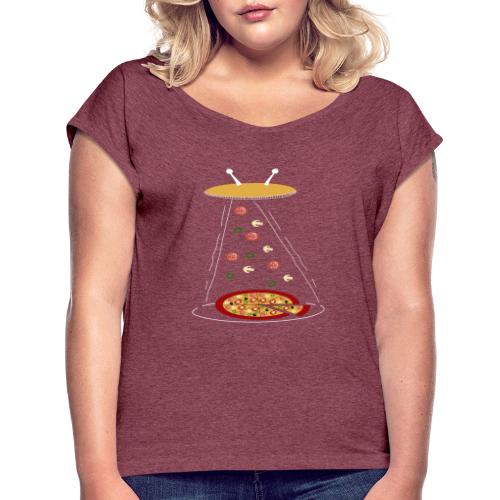 Pizza Funny Ovni - Women's Roll Cuff T-Shirt