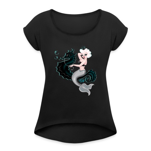 Perlette Vintage Inspired Mermaid - Women's Roll Cuff T-Shirt