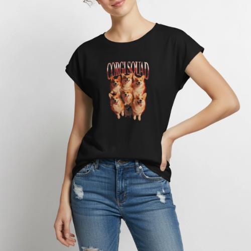 Corgi Squad Funny Dog Lover Vintage Shirt - Women's Premium Roll Up Sleeve T-Shirt