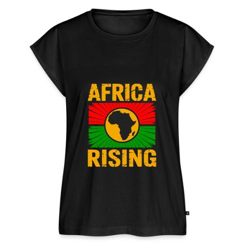 Africa Rising Vintage Continent Unity Design - Women's Premium Roll Up Sleeve T-Shirt