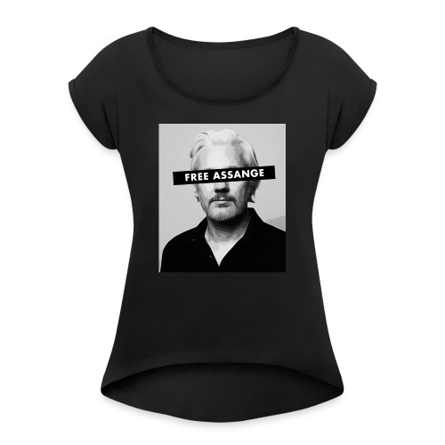 Free Julian Assange - Women's Roll Cuff T-Shirt