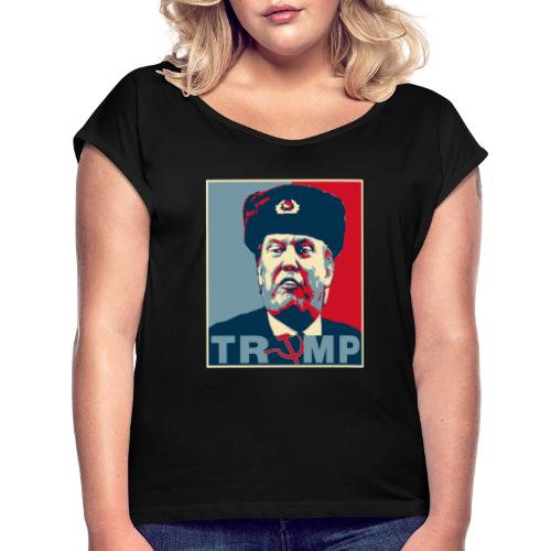 Trump Russian Poster tee - Women's Roll Cuff T-Shirt