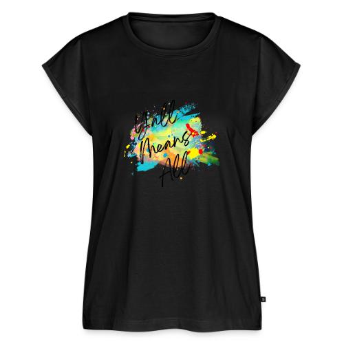 Y'all Means All - Women's Premium Roll Up Sleeve T-Shirt