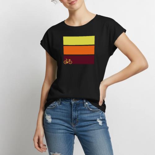 tricolor with bicycle - Women's Premium Roll Up Sleeve T-Shirt
