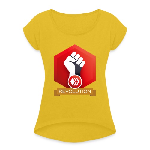 Hive Revolution Banner - Women's Roll Cuff T-Shirt