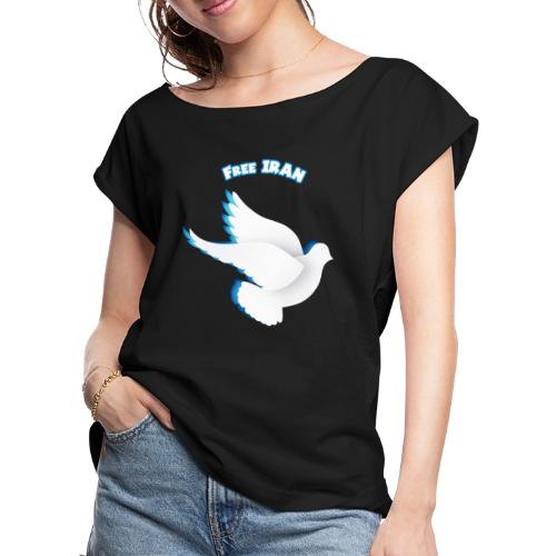 Free Iran Bird - Women's Roll Cuff T-Shirt