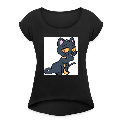 Kieran_Cat_Test - Women's Roll Cuff T-Shirt
