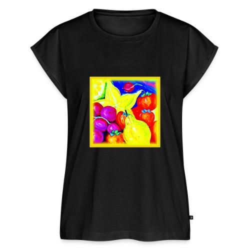 Bright Fruits and Stellar Skies. Buy Now - Women's Premium Roll Up Sleeve T-Shirt