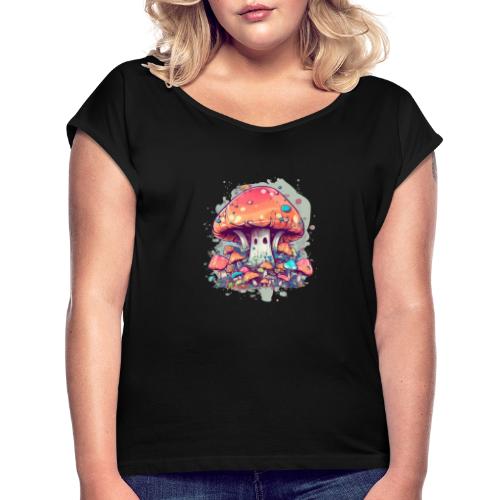 Mushroom Fun Room - Women's Roll Cuff T-Shirt