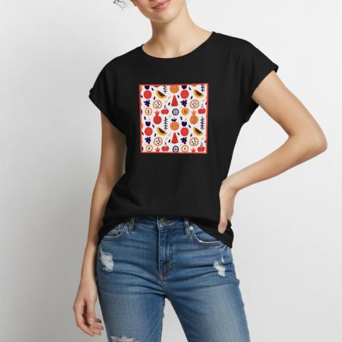 Fruits Colorful Pattern Art - Women's Premium Roll Up Sleeve T-Shirt