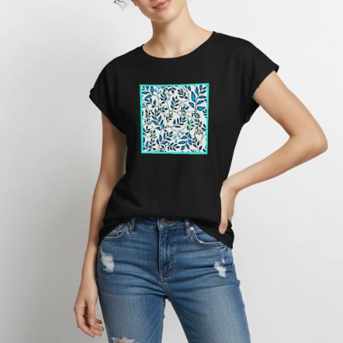 Colorful Foliage Pattern Art - Women's Premium Roll Up Sleeve T-Shirt