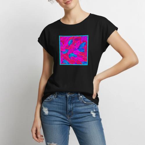 Vibrant Neon Leaves Artful Elegance - Women's Premium Roll Up Sleeve T-Shirt