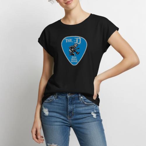 The D® Shop Official - Guitar Pick Rocker 6 - Women's Premium Roll Up Sleeve T-Shirt
