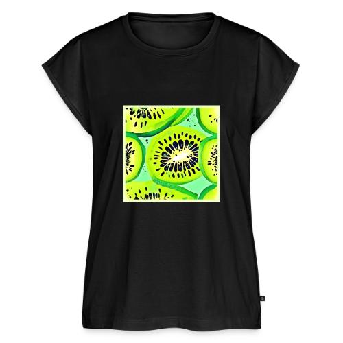 Kiwi Slices, Vibrant and Fresh - Women's Premium Roll Up Sleeve T-Shirt