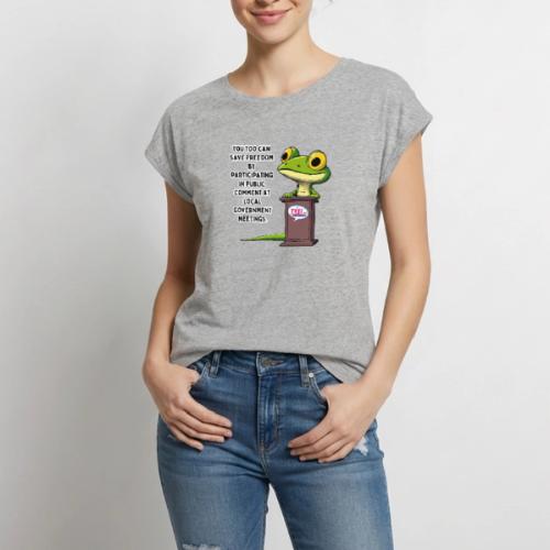 Public Comment Lizard Design - Women's Premium Roll Up Sleeve T-Shirt