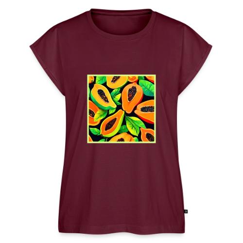 Tropical Papaya Paradise - Women's Premium Roll Up Sleeve T-Shirt