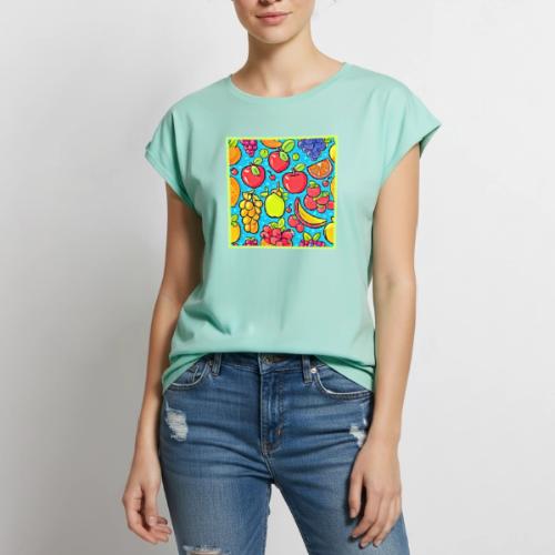 Fruitful Pattern Design - Women's Premium Roll Up Sleeve T-Shirt
