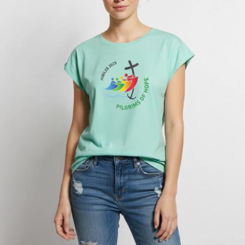 pilgrims of hope 2025 logo (Jubilee Year 2025) - Women's Premium Roll Up Sleeve T-Shirt