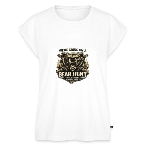 BEAR HUNT - Women's Premium Roll Up Sleeve T-Shirt