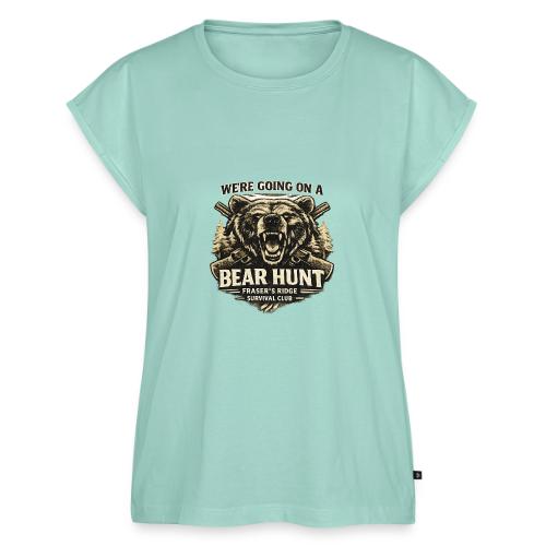 BEAR HUNT - Women's Premium Roll Up Sleeve T-Shirt