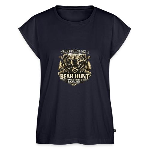 BEAR HUNT - Women's Premium Roll Up Sleeve T-Shirt