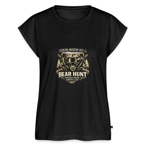 BEAR HUNT - Women's Premium Roll Up Sleeve T-Shirt