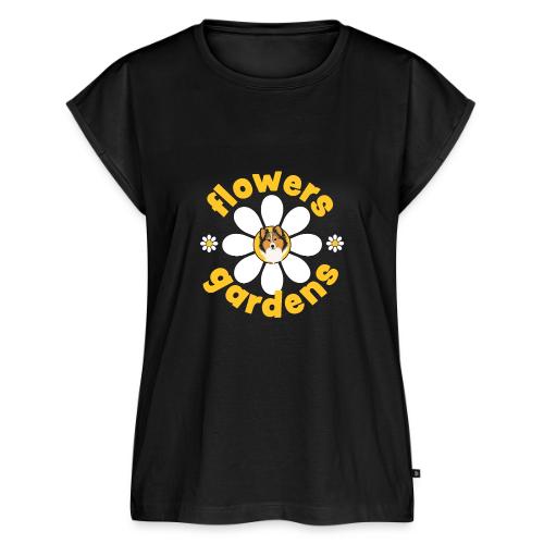Flowers and Gardens and Shelties - Women's Premium Roll Up Sleeve T-Shirt