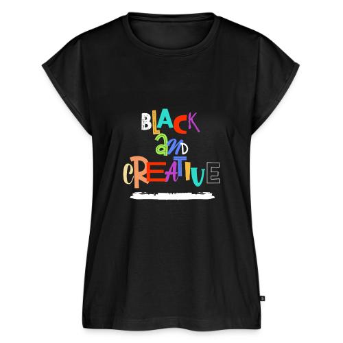 BLACK AND CREATIVE - Women's Premium Roll Up Sleeve T-Shirt