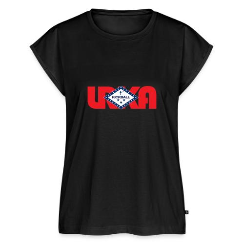 arkansas flag LRKA NON-DISTRESSED - Women's Premium Roll Up Sleeve T-Shirt