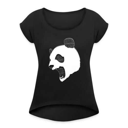 Fierce Panda Crewneck - Women's Roll Cuff T-Shirt