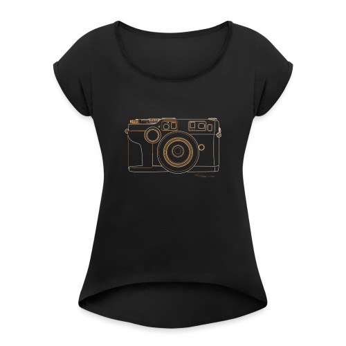 Camera Sketches - Contax G2 - Women's Roll Cuff T-Shirt