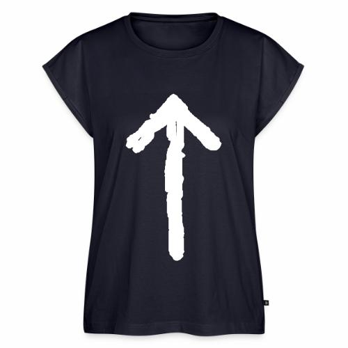 Elder Futhark Rune Tiwaz - Letter T - Women's Premium Roll Up Sleeve T-Shirt