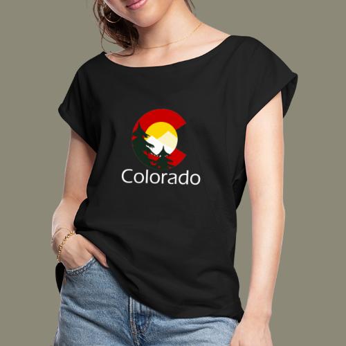 Colorado C Trees - Women's Roll Cuff T-Shirt