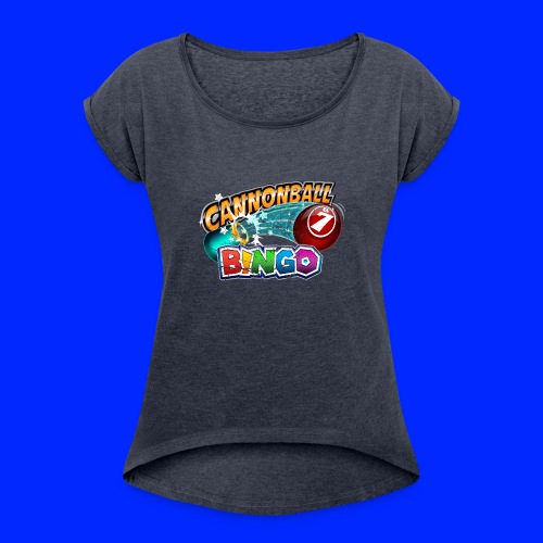 Vintage Cannonball Bingo Logo - Women's Roll Cuff T-Shirt